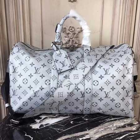 Louis Vuitton Outlet Monogram Canvas Keepall 45CM with Shoulder Strap 43858 silver