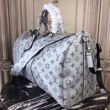 Louis Vuitton Outlet Monogram Canvas Keepall 45CM with Shoulder Strap 43858 silver