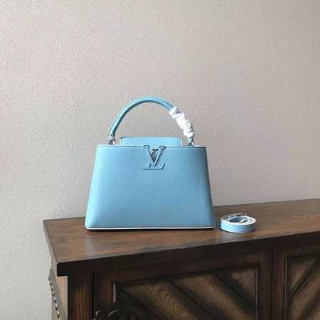 Louis Vuitton Outlet original taurillon leather Capucines M48864 sky blue