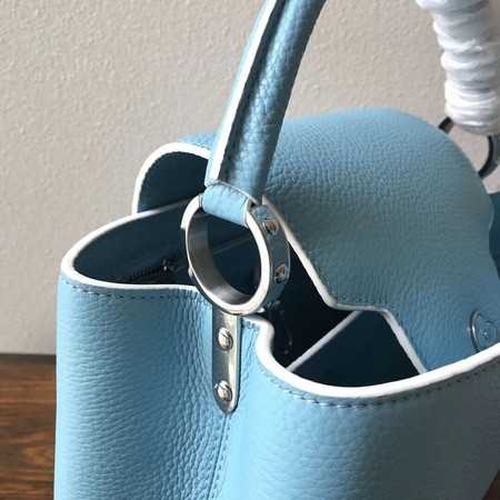 Louis Vuitton Outlet original taurillon leather Capucines M48864 sky blue