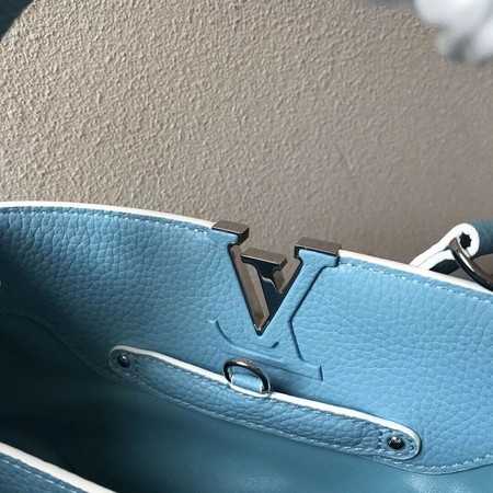 Louis Vuitton Outlet original taurillon leather Capucines M48864 sky blue