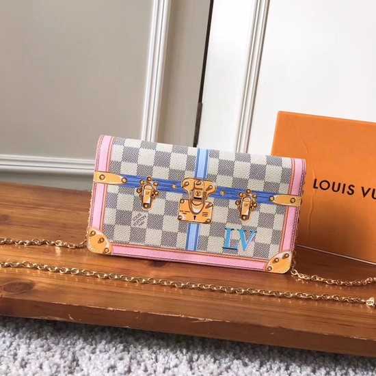 Louis Vuitton Outlet Pochette Weekend original Damier Azur Canvas N60108