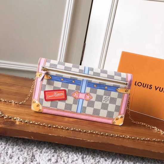 Louis Vuitton Outlet Pochette Weekend original Damier Azur Canvas N60108