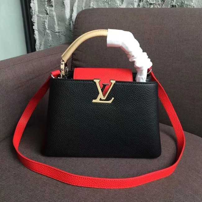 Louis Vuitton Outlet original CAPUCINES PM M51814 black&red