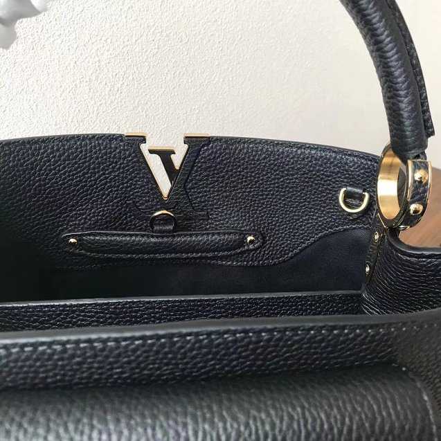 Louis Vuitton Outlet original leather capucines pm M54893 black