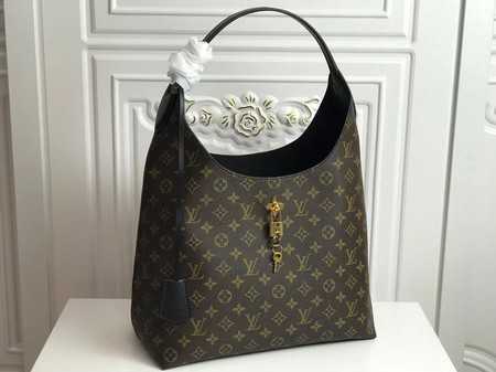 Louis Vuitton Outlet original monogram canvas flower hobo bag M43545 black