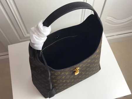 Louis Vuitton Outlet original monogram canvas flower hobo bag M43545 black