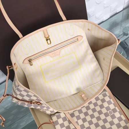 Louis Vuitton Outlet original damier azur neverfull mm n41361 beige