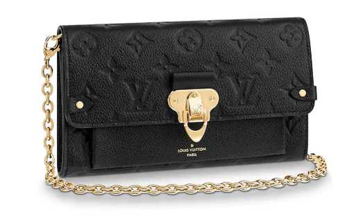 Louis Vuitton Outlet original mongram empreinte CHAIN WALLET M63399 Noir