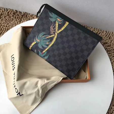 Louis Vuitton Outlet Damier Graphite Clutch Bag POCHETTE VOYAGE N63510 Coconut tree