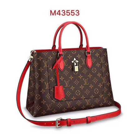 Louis Vuitton Outlet original monogram canvas Flower tote 43553 red