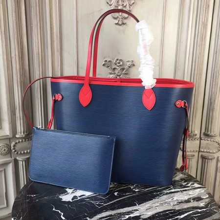 Louis Vuitton Outlet Original Neverfull Epi Leather MM 54185 Blue red