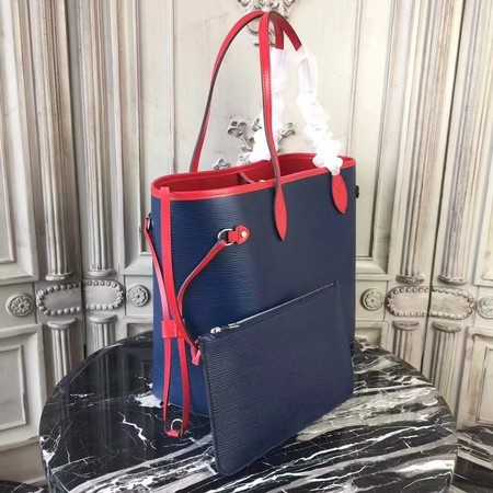 Louis Vuitton Outlet Original Neverfull Epi Leather MM 54185 Blue red