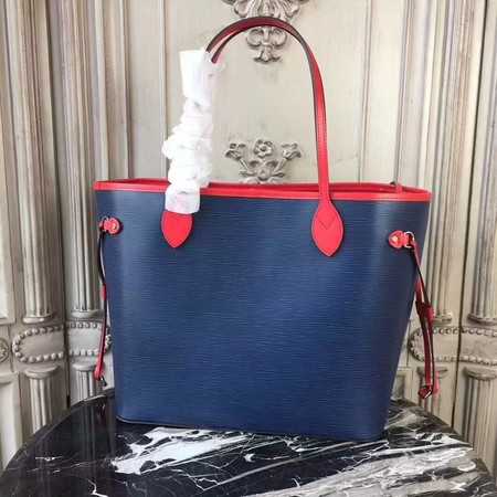 Louis Vuitton Outlet Original Neverfull Epi Leather MM 54185 Blue red