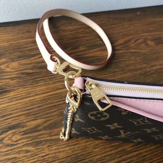 Louis Vuitton Outlet original monogram canvas pallas clutch M41638 pink