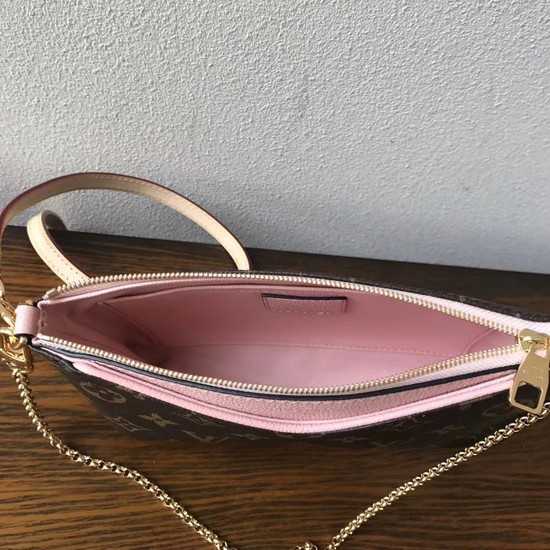 Louis Vuitton Outlet original monogram canvas pallas clutch M41638 pink