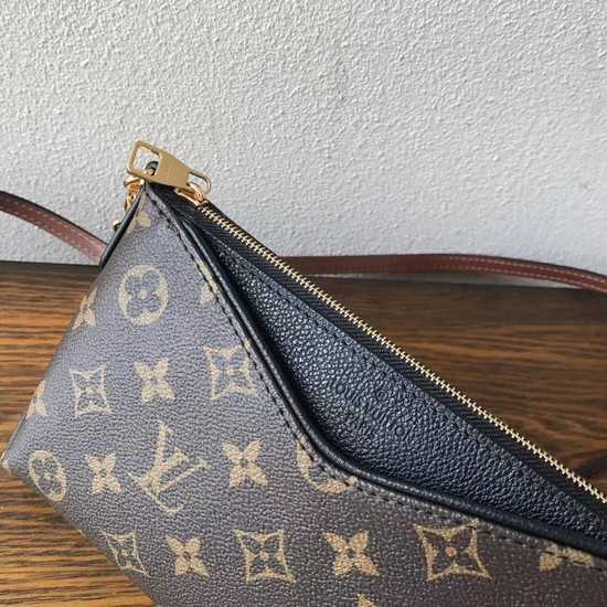 Louis Vuitton Outlet original monogram canvas pallas clutch M41638 black