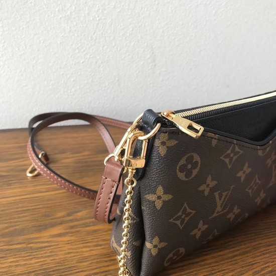 Louis Vuitton Outlet original monogram canvas pallas clutch M41638 black