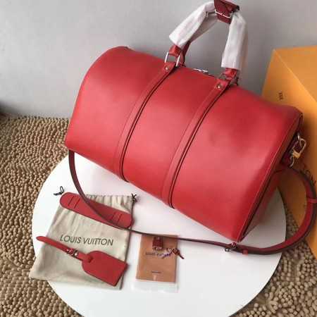 Louis Vuitton Outlet Epi Leather Keepall SUPREME 45CM M53419 with Shoulder Strap red