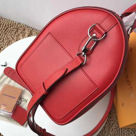 Louis Vuitton Outlet Epi Leather Keepall SUPREME 45CM M53419 with Shoulder Strap red