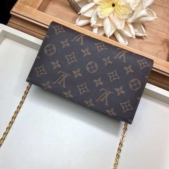 Louis Vuitton Outlet Monogram Canvas FLORE Chain Wallet M67404 black