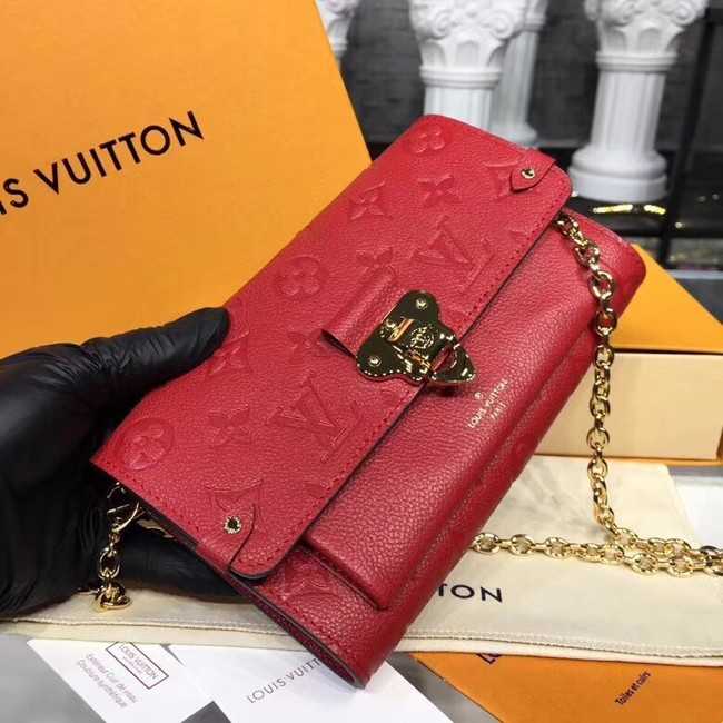 Louis Vuitton Outlet original mongram empreinte CHAIN WALLET M63399 RED