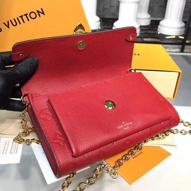 Louis Vuitton Outlet original mongram empreinte CHAIN WALLET M63399 RED