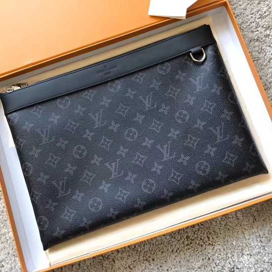 Louis Vuitton Outlet Monogram Canvas Clutch Bag POCHETTE APOLLO 61692 black