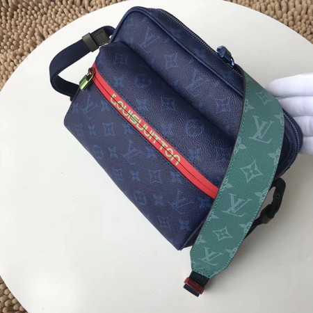 Louis Vuitton Outlet original Monogram Canvas messenger bag M43843 blue