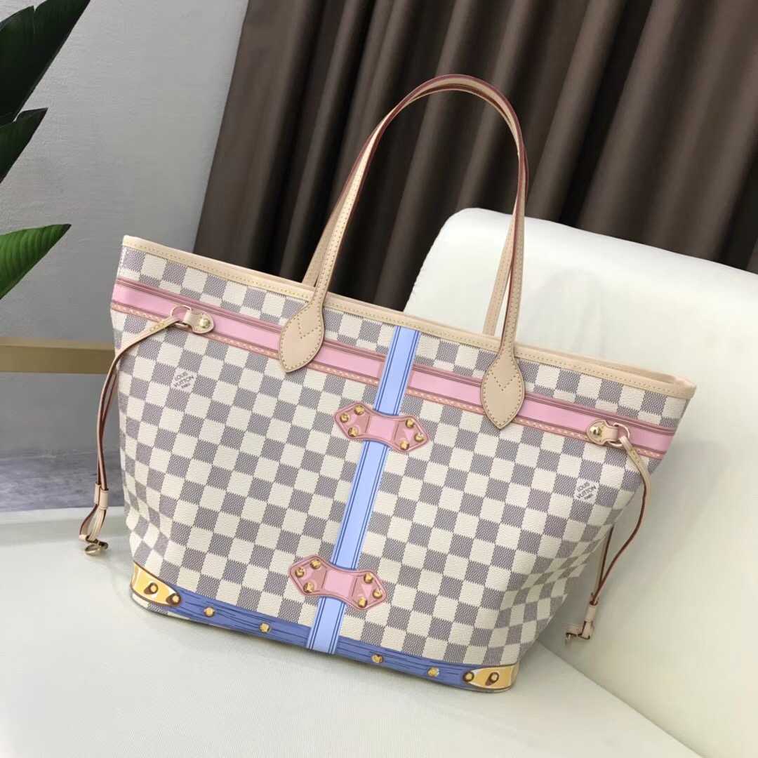 Louis Vuitton Outlet Damier Azur Canvas original neverfull mm B40156