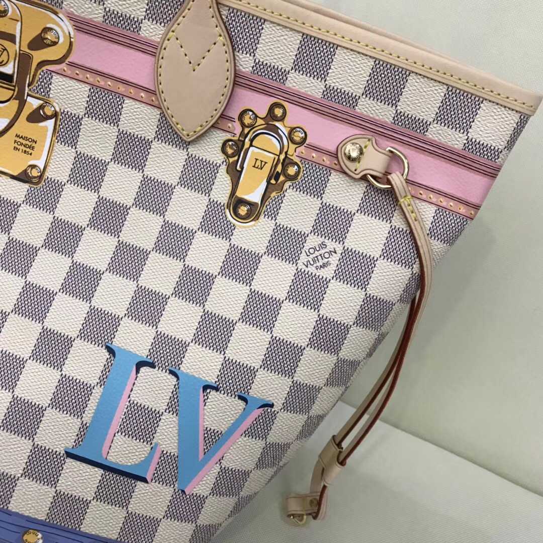 Louis Vuitton Outlet Damier Azur Canvas original neverfull mm B40156