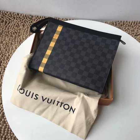 Louis Vuitton Outlet Damier Graphite Clutch Bag N64444 yellow