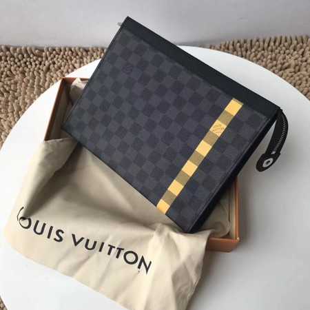 Louis Vuitton Outlet Damier Graphite Clutch Bag N64444 yellow