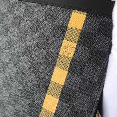 Louis Vuitton Outlet Damier Graphite Clutch Bag N64444 yellow