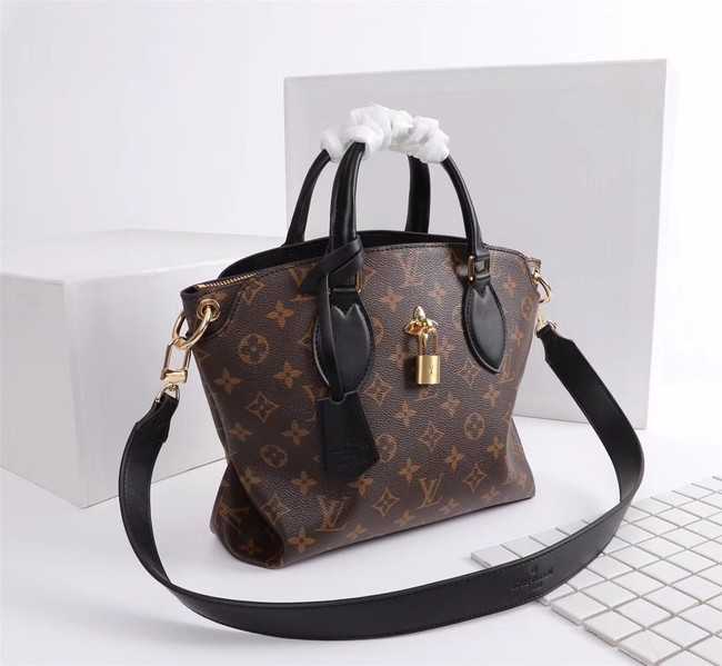 Louis Vuitton Outlet Monogram Canvas FLOWER ZIPPED TOTE BB M44350 black