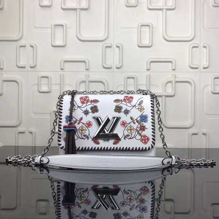 Louis Vuitton Outlet original epi leather twist Monogram flower M50282 white