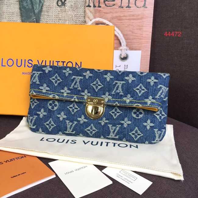 Louis Vuitton Outlet Denim Clutch bag M44472 blue