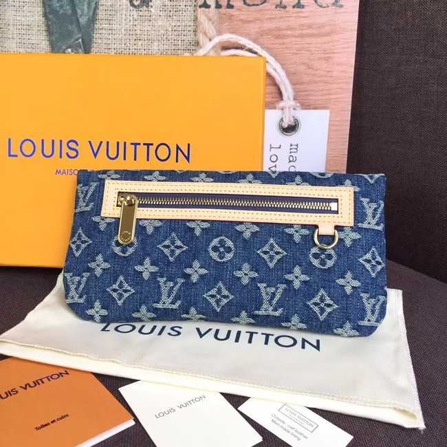 Louis Vuitton Outlet Denim Clutch bag M44472 blue