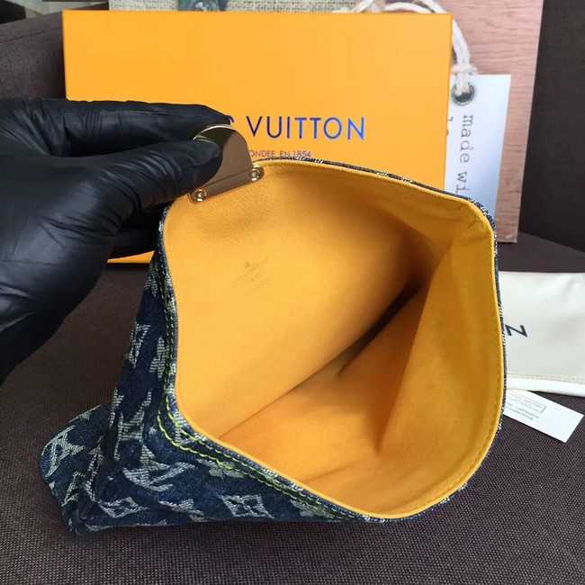 Louis Vuitton Outlet Denim Clutch bag M44472 blue