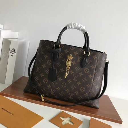 Louis Vuitton Outlet original Monogram Canvas Flower Tote bag 43551 black