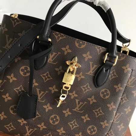 Louis Vuitton Outlet original Monogram Canvas Flower Tote bag 43551 black