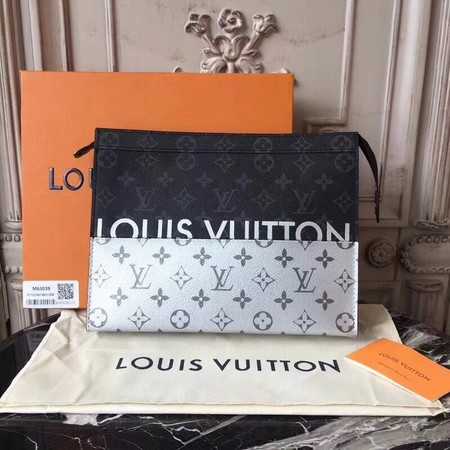 Louis Vuitton Outlet Monogram Canvas Clutch Bag Split N63039 silver