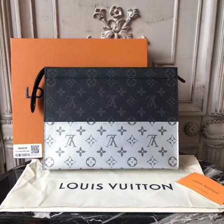 Louis Vuitton Outlet Monogram Canvas Clutch Bag Split N63039 silver