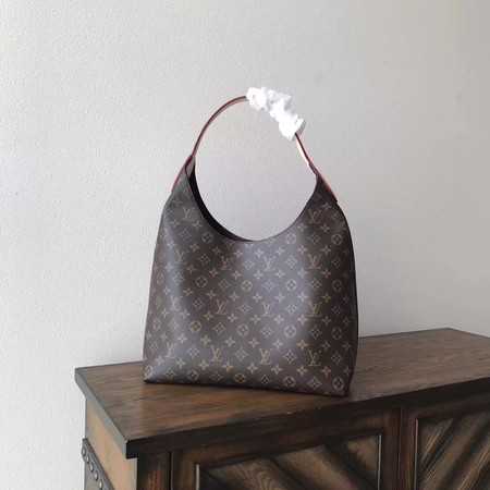 Louis Vuitton Outlet original monogram canvas flower hobo bag M43545 creamy-white