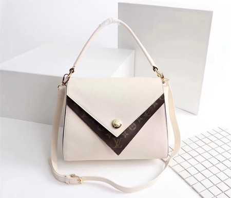 Louis Vuitton Outlet monogram canvas double V bag M54439 white