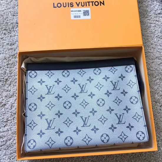 Louis Vuitton Outlet Monogram Canvas Clutch Bag POCHETTE APOLLO 61692 silver