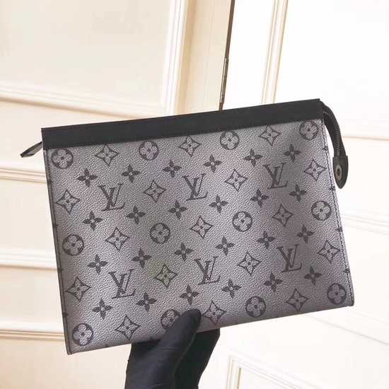 Louis Vuitton Outlet Monogram Canvas Clutch Bag POCHETTE APOLLO 61692 silver