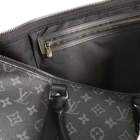 Louis Vuitton Outlet Monogram Canvas Keepall 50CM with Shoulder Strap 43817 silver.black