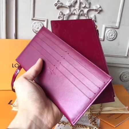 Louis Vuitton Outlet Original Monogram Vernis Felicie Chain Wallet 61276 Deep red