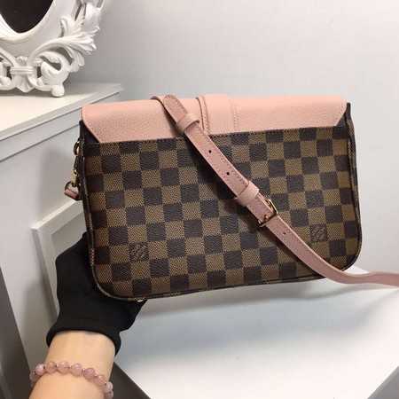 Louis Vuitton Outlet Original Damier Ebene Canvas WIGHT N44243 pink